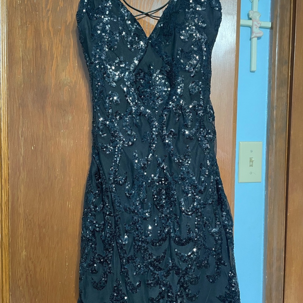 Elegant Black Sequin Dress